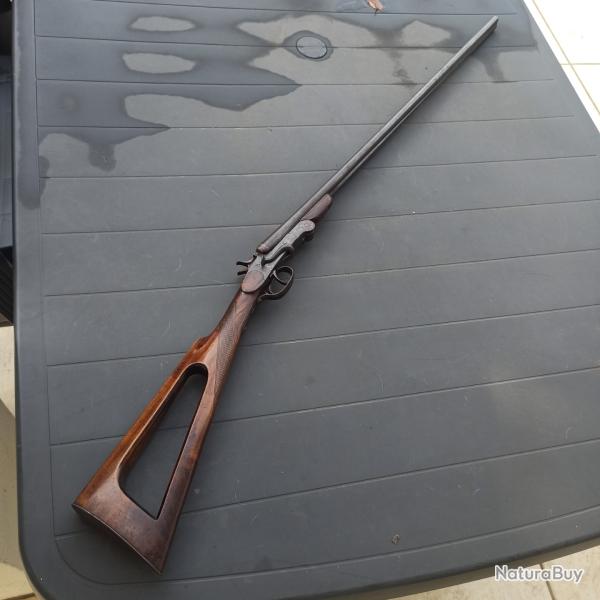 Fusil canons juxtaposs belge pliant dit "de braconnier" cal. 410/65 mis en vente  1 sans rserve