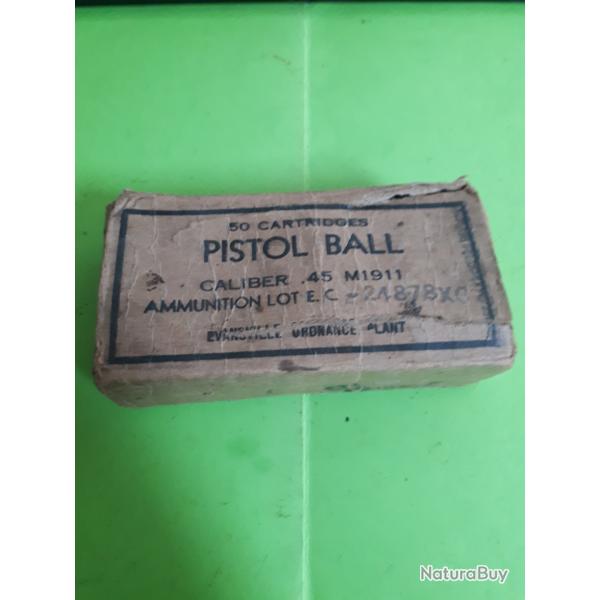 Colt 45 boite de cartouches vid W W 2tat moyen