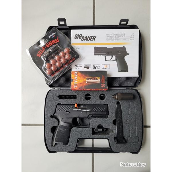 Pistolet  blanc SIG SAUER P320 PAK 9mm noir