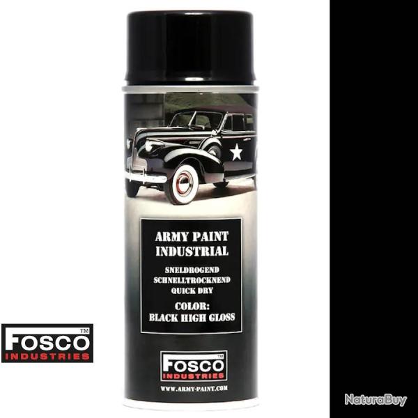 Spray peinture camouflage noir brillant 400ml - FOSCO