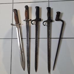 Lot de baionnette ww1 ww2