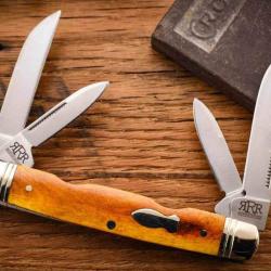 Couteau Rough Ryder Reserve Congress 4 Lames Acier D2 Manche Os Tabac Boite Collector RRR051