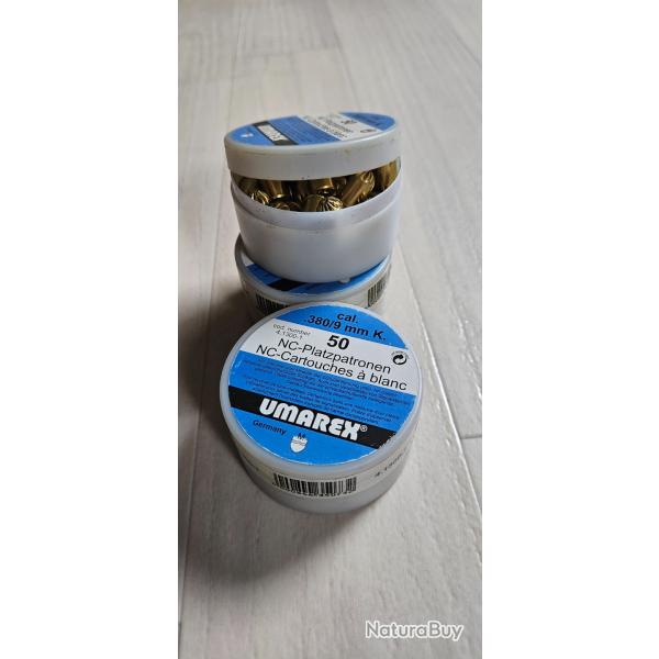 Lot de 3 pots de 50 Cartouches  blanc Cal.380 / 9mm