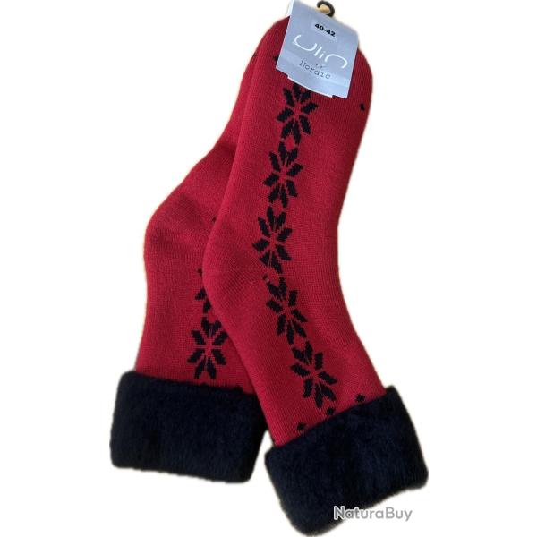 Chaussettes femme et homme chaudes laine 90 polaire cocoon thermotherapie et pieds sensibles 40/42 r