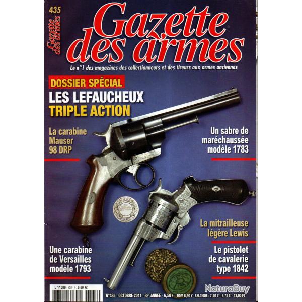 gazette des armes 435 lefaucheux triple action, sabre mar�chauss�e 1783, mauser 98 drp pr�curseur ka