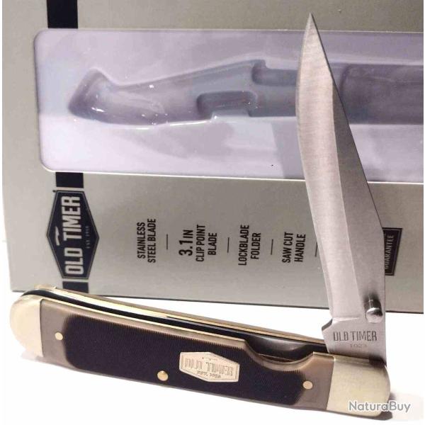 Couteau Schrade Old Timer Linerlock Lame Acier 7Cr17MoV Manche Os Brun SCH294OT