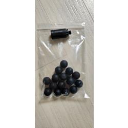 Embout pour pistolet PAK 4.5 / 9mm + Lot de 15 balles caoutchouc 17mm.