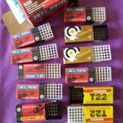 Lot boîtes 22lr anciennes vides pour collection