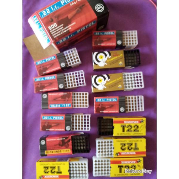 Lot botes 22lr anciennes vides pour collection