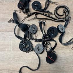 lot de dix sautoirs noir avec mousquetons 80 cm neuf destockage chasse enchere