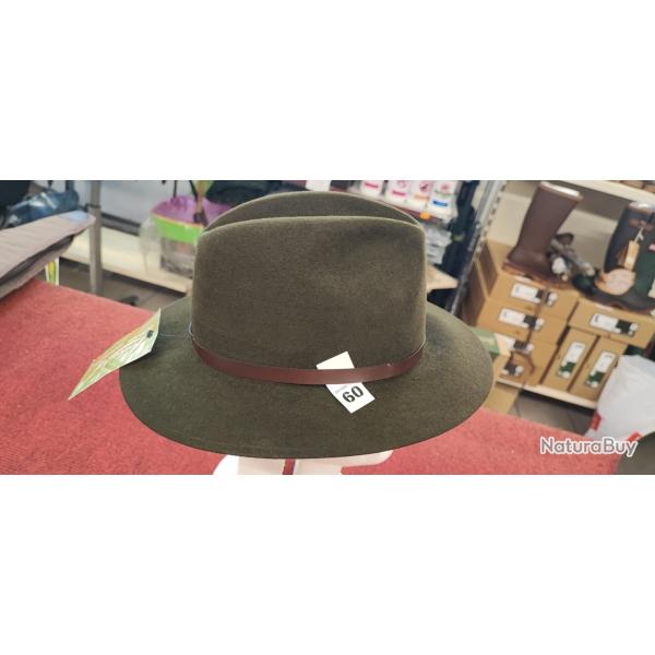 CHAPEAU VERT  EN FEUTRE avec lani�re cuir - LODENHUT - T60