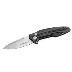 COUTEAUX AUTOMATIQUE BOKER MAGNUM FINAL FLICK OUT BLACK MANCHE ALUMINIUM LAME 80mm