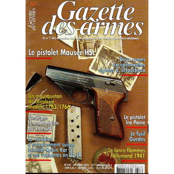 gazette des armes 347 , pistolet mauser hsc part 1,lance flamme germain 1941, mus�e souvorov