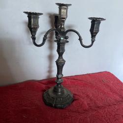 Chandelier 19 e bronze argenté