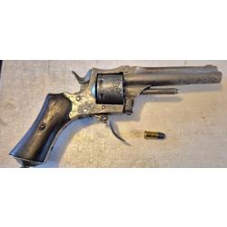 Revolver type S&W belge 7 coups 22 short pn top break bon etat général APTE AUX TIRS
