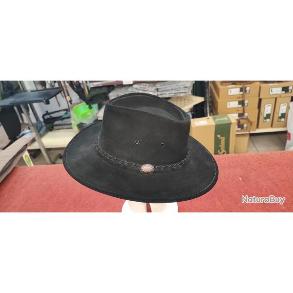 CHAPEAU en cuir noir - T XL - neuf