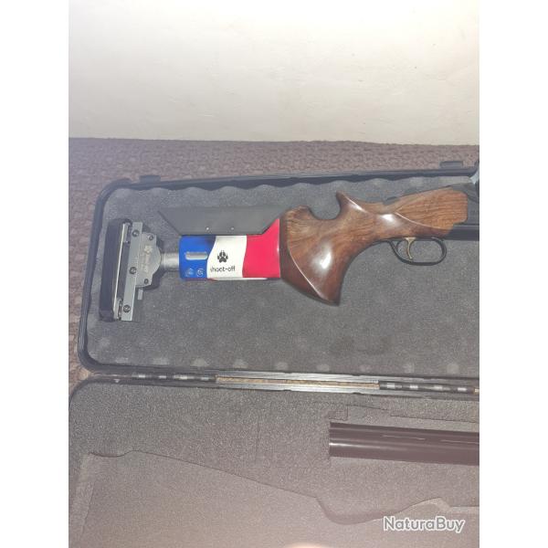 Crosse shoot off avec rare poign�e bois   pour fusil superpose khan arms / manutrap manu sporting