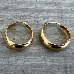 Boucles d'oreilles cr&eacute;oles bomb&eacute;es en or massif 18 carats