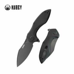 Couteau Pliant Kubey Noble Lame Clip Point Acier 14C28N Manche G10 Noir KUB236O