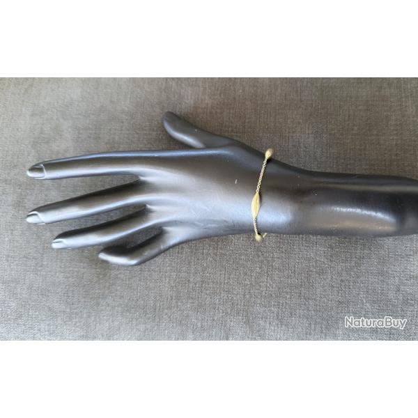Bracelet or 18 carats - 4 navettes - 18 cm