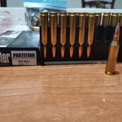 17 balles Nosler Trophy Grade 243win 85 gr Partition