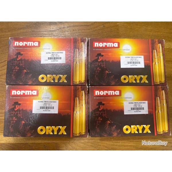 Lot de 4 botes de balles Norma 7mm Blaser Oryx