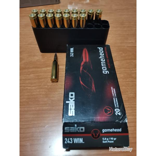 17 balles 243win Sako Gamehead 90gr