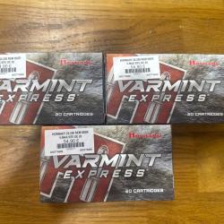Lot de 3 boîtes de balles Hornady 22-250rem varmint express