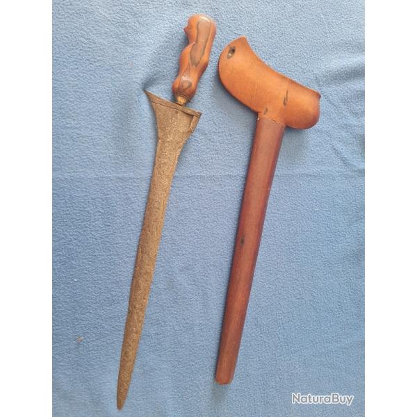 couteau dague, ancienne de crmonie collection keris kriss indonesie Java 19me siecle knife dagger