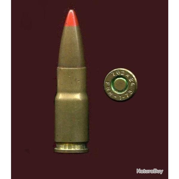 7.62 x 24 - RARE calibre de tir r�duit portugais - marquage  : 7,62 x 24   FNM-1-73