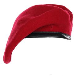 Beret militaire laine (Couleur Rouge, Tour de tête (cm) 61)