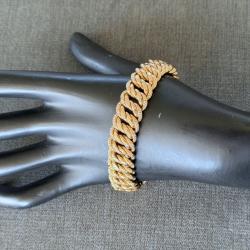 Tr&egrave;s joli bracelet or 18 carats - maille am&eacute;ricaine - 19 cm