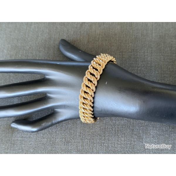 Tr�s joli bracelet or 18 carats - maille am�ricaine - 19 cm