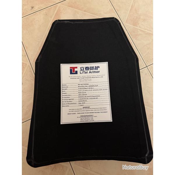 Plaque Balistique NIJ IV Taille Grand - LiTai Armor - neuf