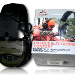 CASQUE ELECTRONIQUE COMFORT VERT PROHUNT