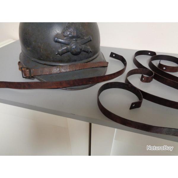 lot de 5 Cuirs pour jugulaires  de casque Adrian troupe Mle.1915 WW1