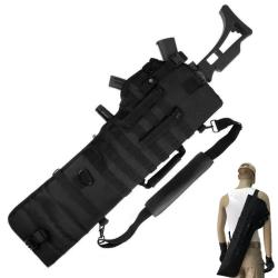 &Eacute;tui Fusil Tactique Molle 72 cm - Sac de Rangement Arm&eacute;, Fourreau Long pour M4/AK, Chasse & Tir NOIR