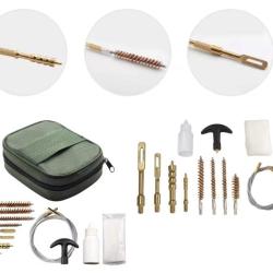 KIT DE NETTOYAGE AVEC PATCHS ET BURETTE Cal. 22. 5.56 30 - LIVRAISON GRATUITE
