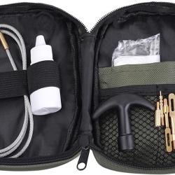 KIT DE NETTOYAGE AVEC PATCHS ET BURETTE Cal. 22. 5.56 30 - LIVRAISON GRATUITE