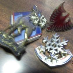 insigne ski Val d Is&egrave;re  le Cabri 3 &eacute;toiles montagne  ESF flocon  neige