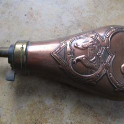 POIRE A POUDRE motif cynégétique chasse chien gibier revolver poudre noire carabine fusil repro