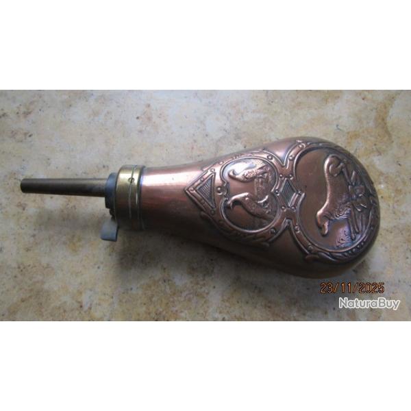 POIRE A POUDRE motif cyngtique chasse chien gibier revolver poudre noire carabine fusil repro