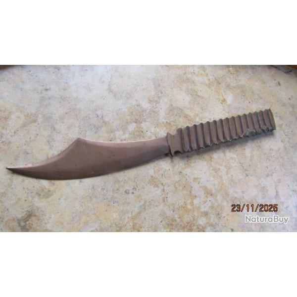 couteau cuivre travail de tranch�e 14 18 yatagan � partir cerclage obus ww1 premi�re guerre mondiale