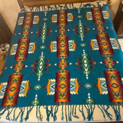 Superbe et rare en France couverture pendleton  chief Joseph frang&eacute;e  indienne pow wow usa