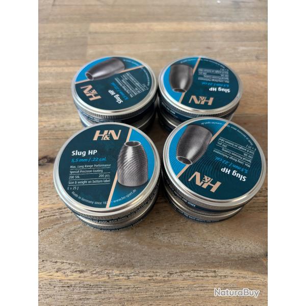 Slugs h&n hp 21 grains .218 8 boites