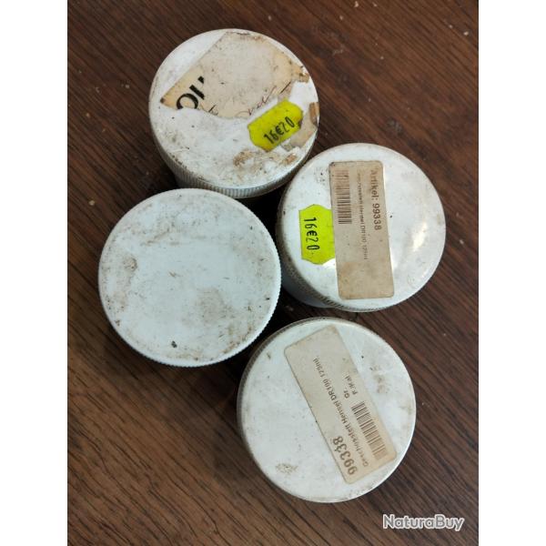 1 lot de 4 pots de graisse Hensel pour ogives poudre noire.