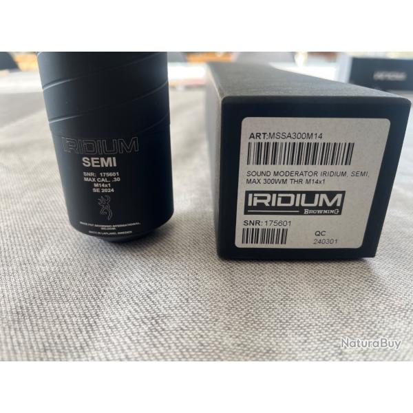 Vend modrateur de son browning iridium, filetage, M. 14.x1 pour calibre 30/06 tat neuf