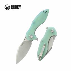 Couteau Kubey Noble Jade Lame Clip Point Acier 14C28N Manche G10 Ball Bearing KUB236M