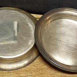 Lot de 2 coupelles MORLOT en m&eacute;tal argent&eacute; - 15 cm