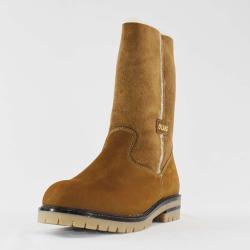 Bottes chaudes fourrées peau de mouton retournée et cuir hydro femme - OLANG Kanza 41 moka